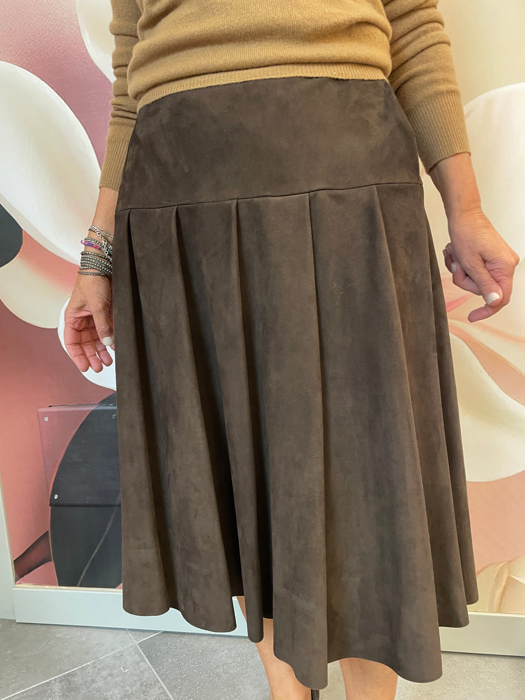 Gonna Suede Mèthode Marrone