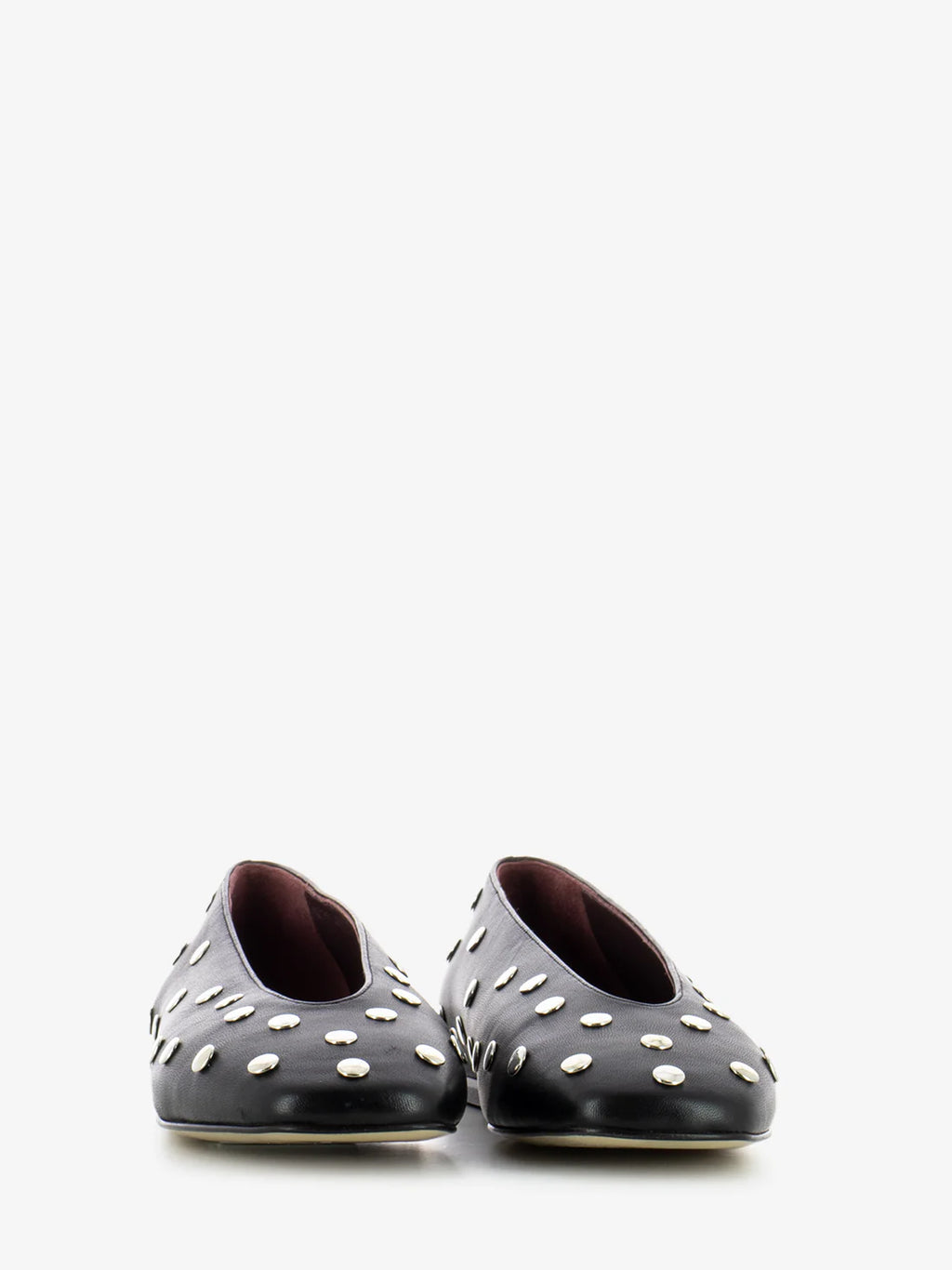 Cheville Ballerine in pelle con borchie nero