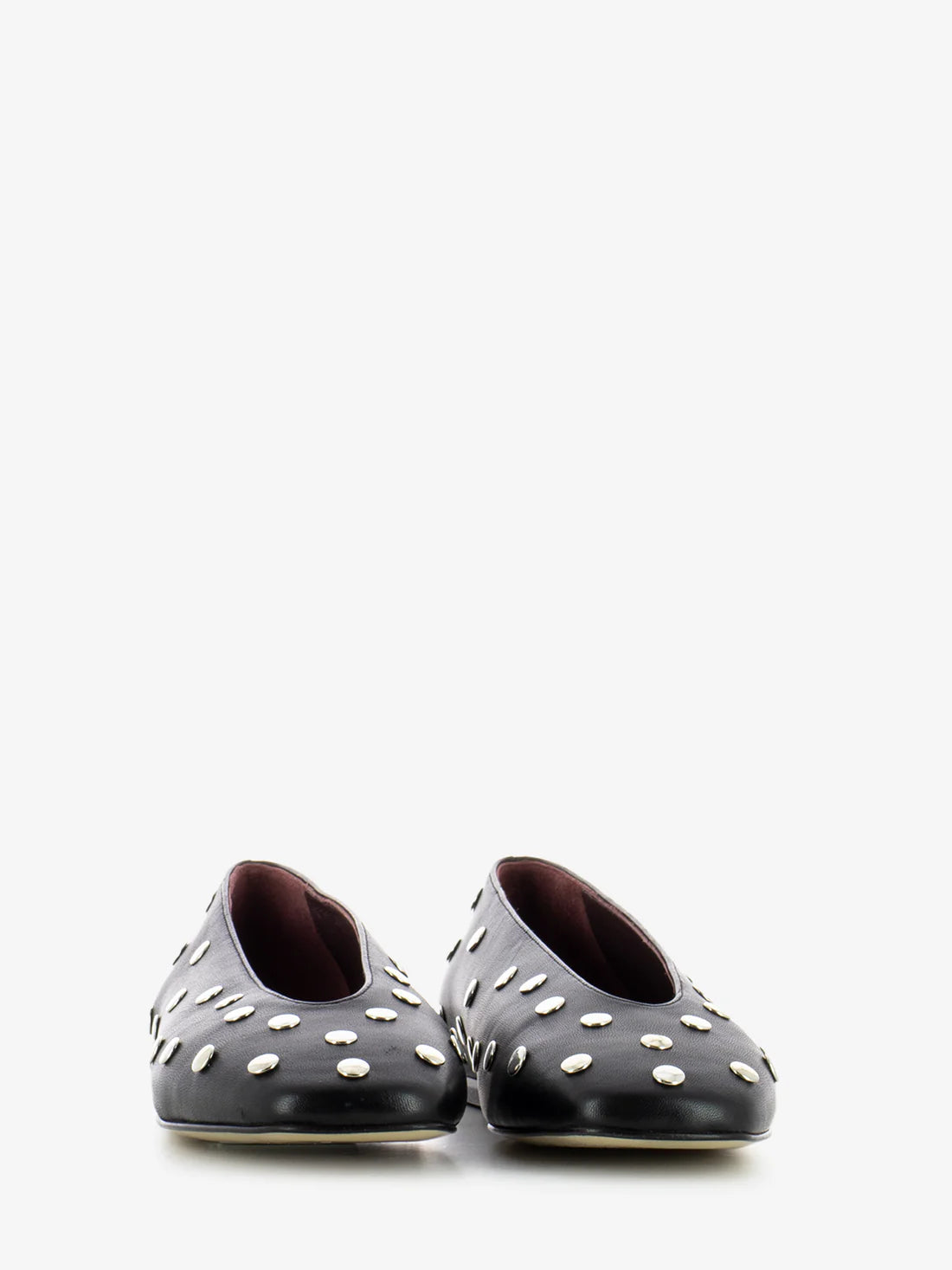 Cheville Ballerine in pelle con borchie nero