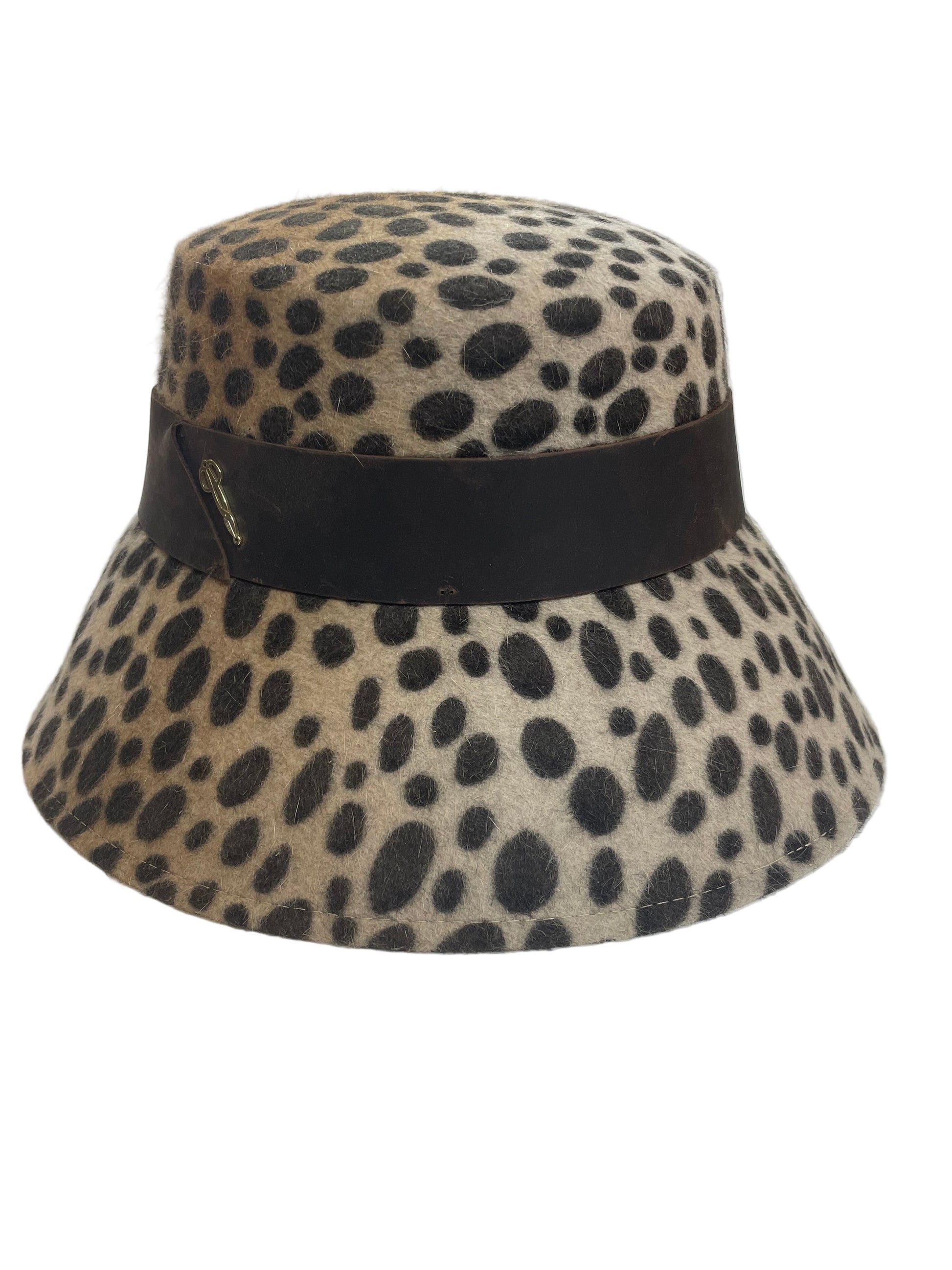 Cappello Catarzi Maculato Con Fascia In Pelle