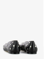 Cheville Ballerine in pelle con borchie nero