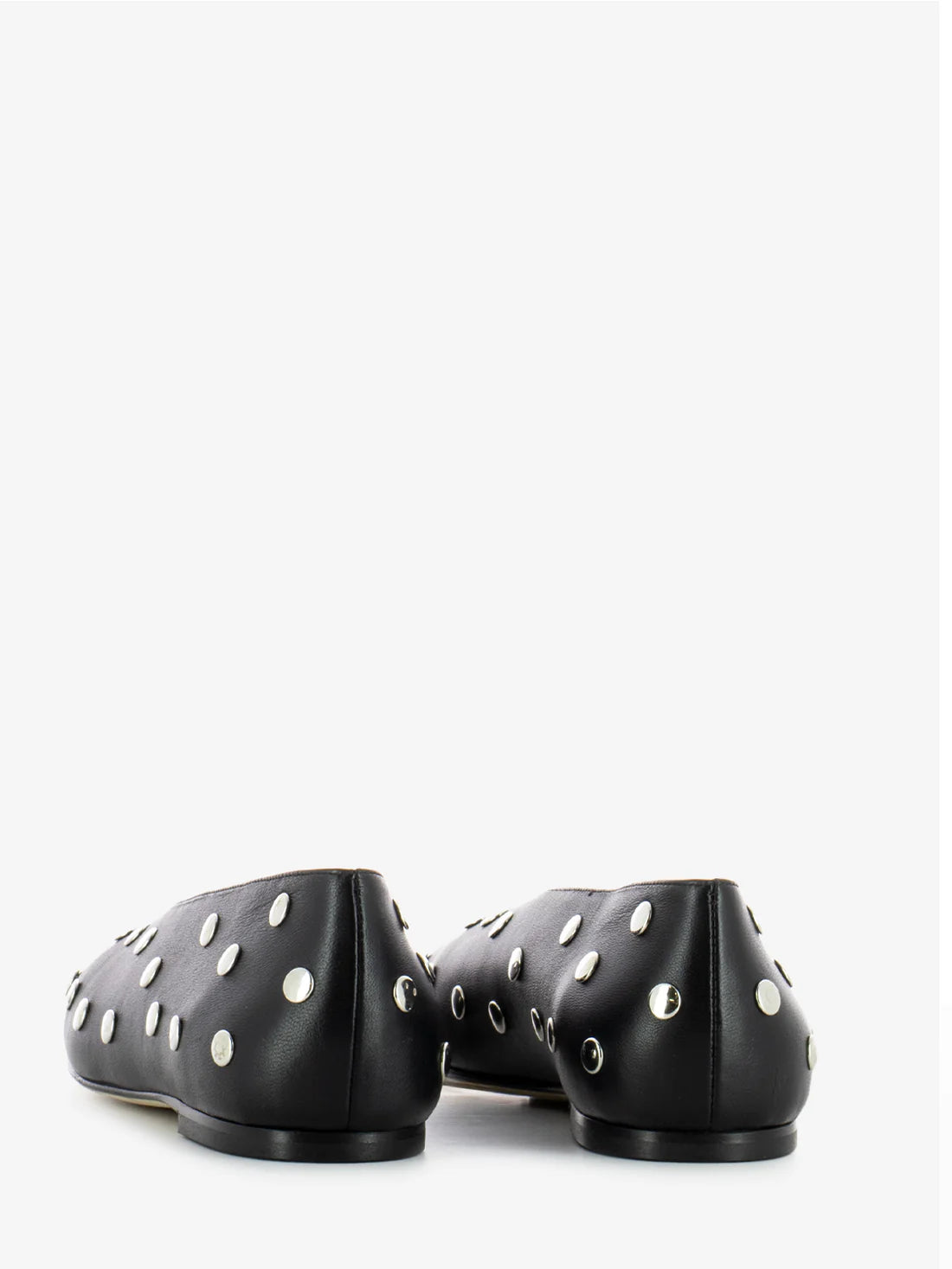 Cheville Ballerine in pelle con borchie nero