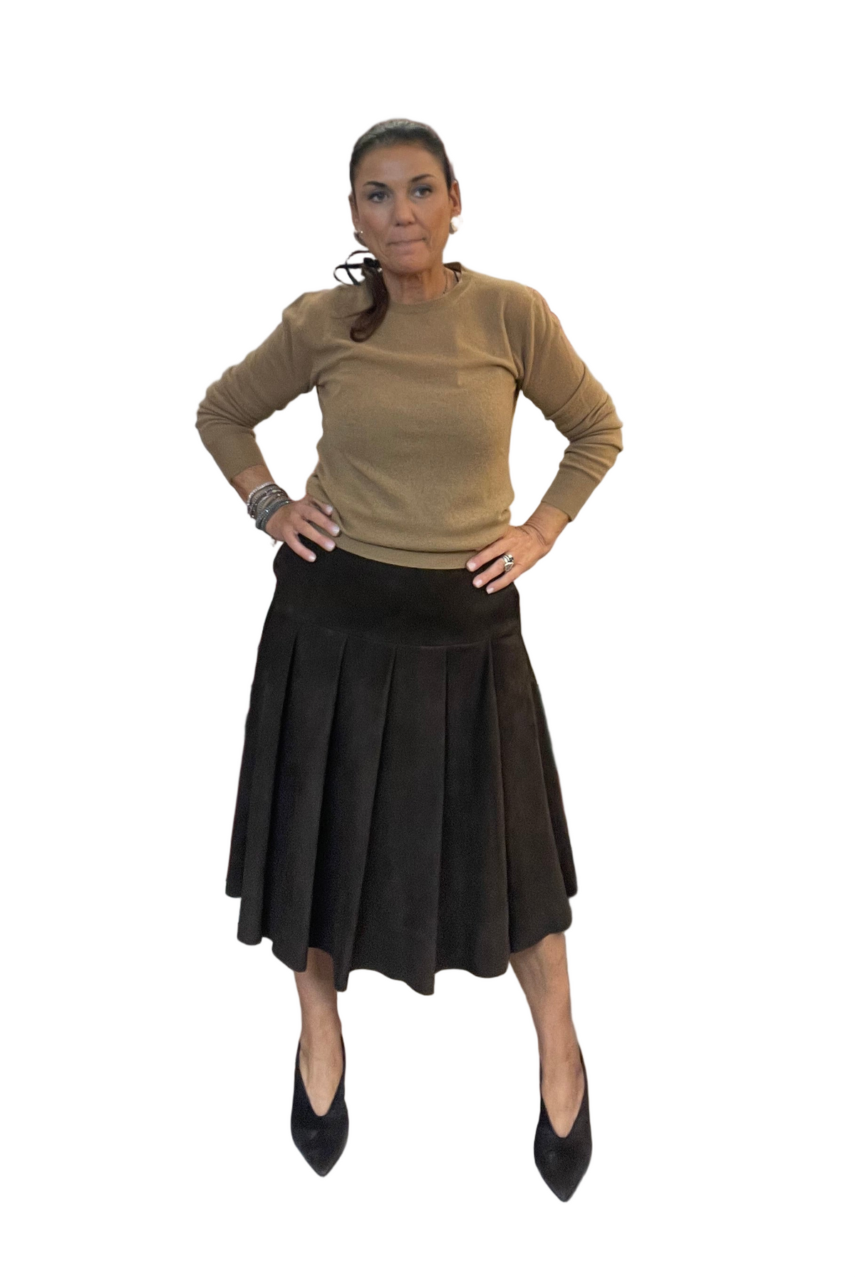 Gonna Suede Mèthode Marrone