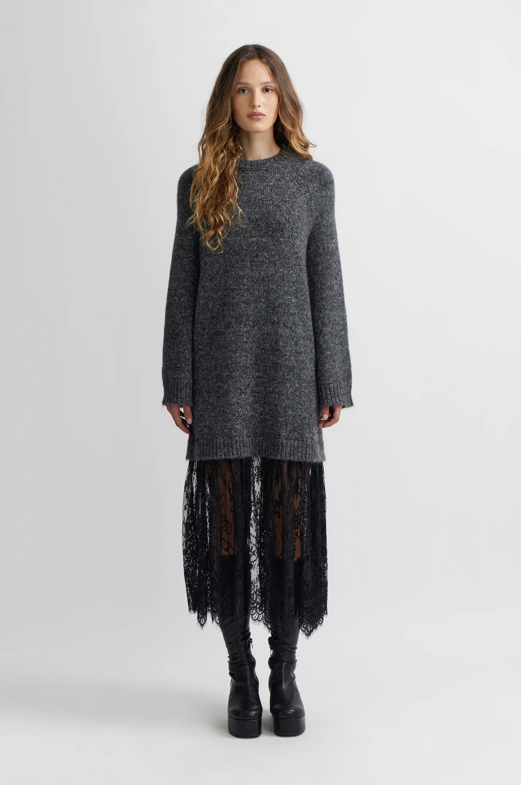Abito in lana MANOUSH con dettaglio pizzo