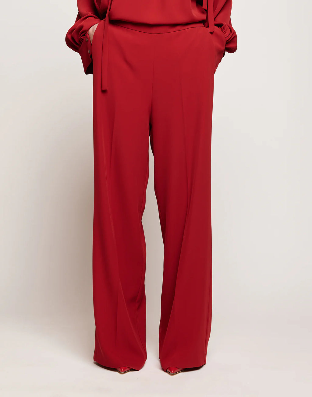 Pantaloni Douuod Hellen Ampi in Cady Fluido