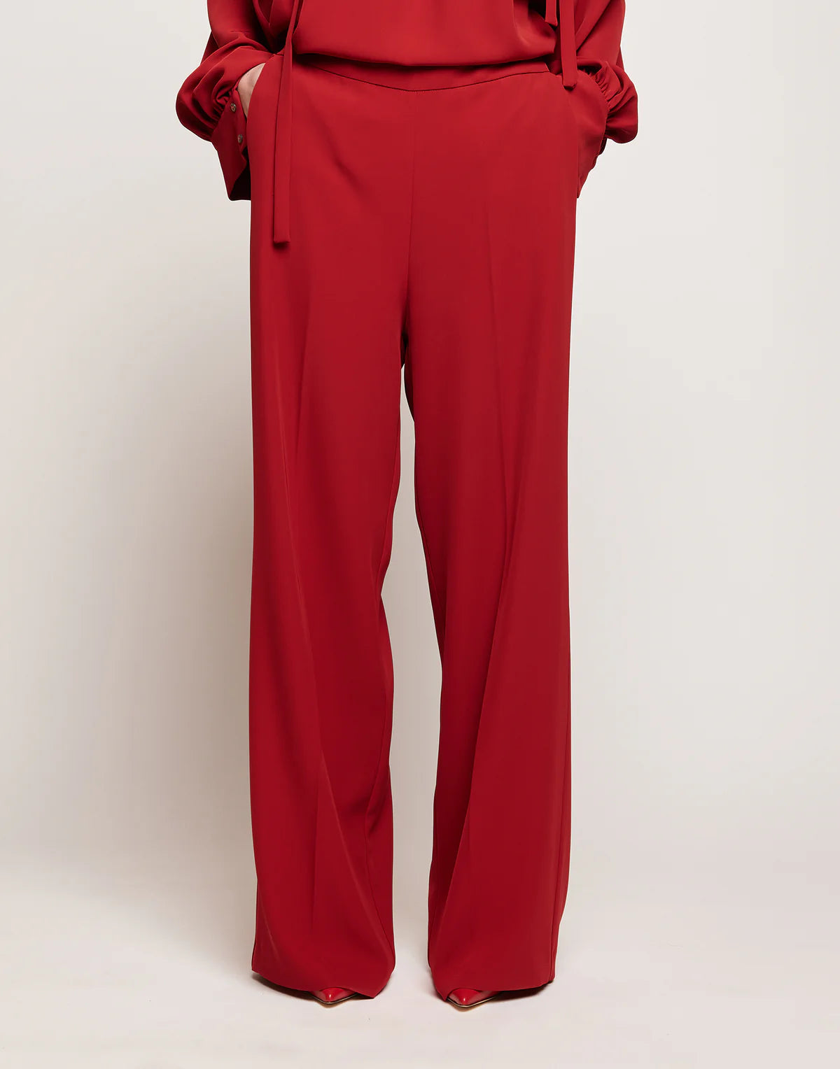 Pantaloni Douuod Hellen Ampi in Cady Fluido