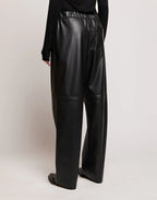 Pantaloni Douuod Spinello in Eco Soft Leather con Vita Elasticizzata