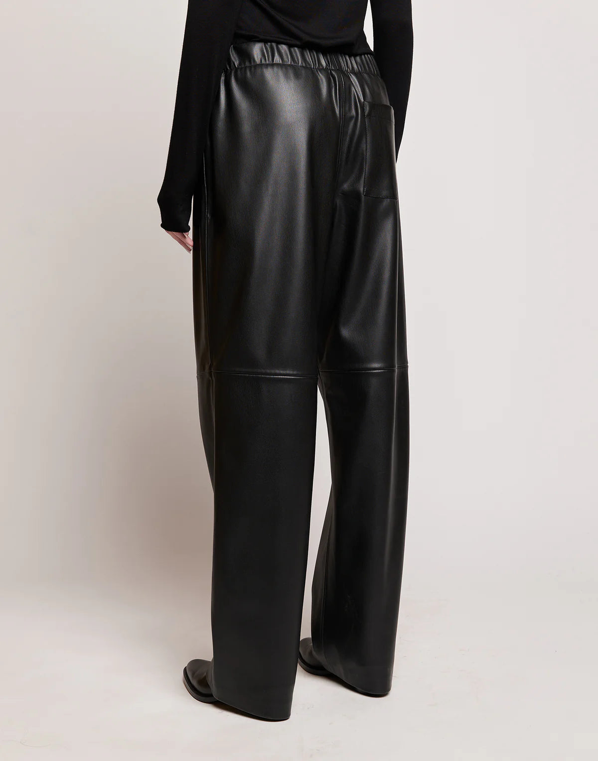 Pantaloni Douuod Spinello in Eco Soft Leather con Vita Elasticizzata