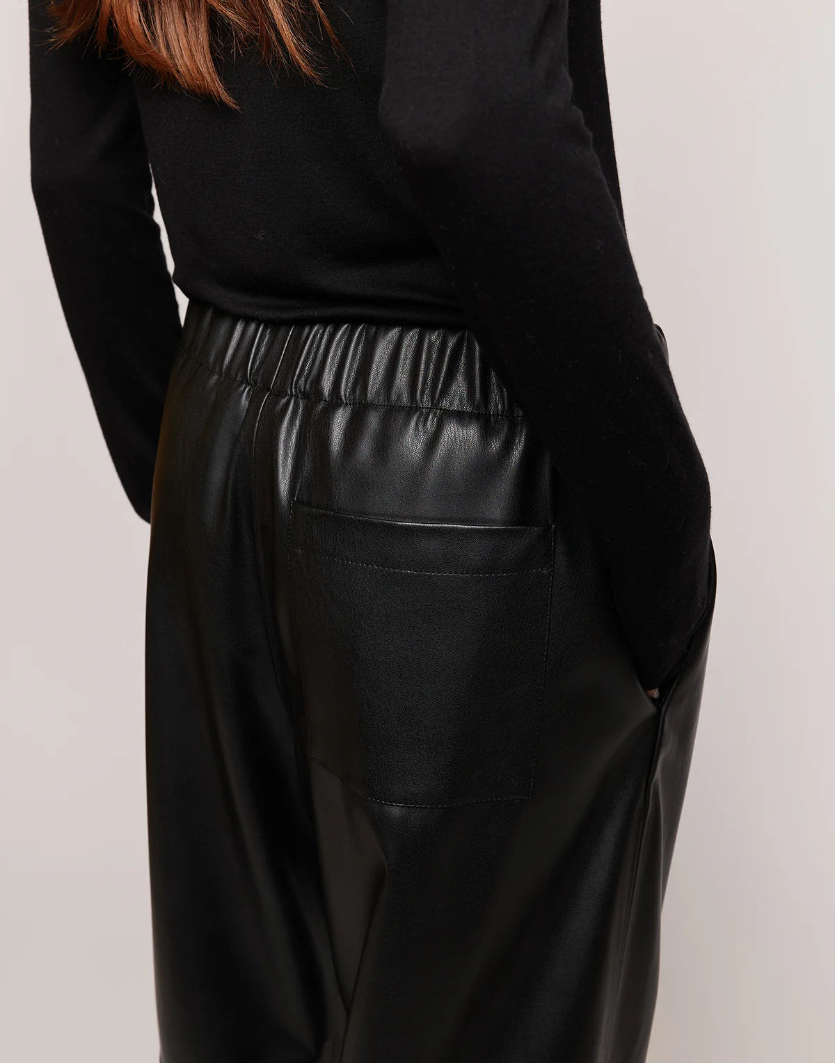 Pantaloni Douuod Spinello in Eco Soft Leather con Vita Elasticizzata