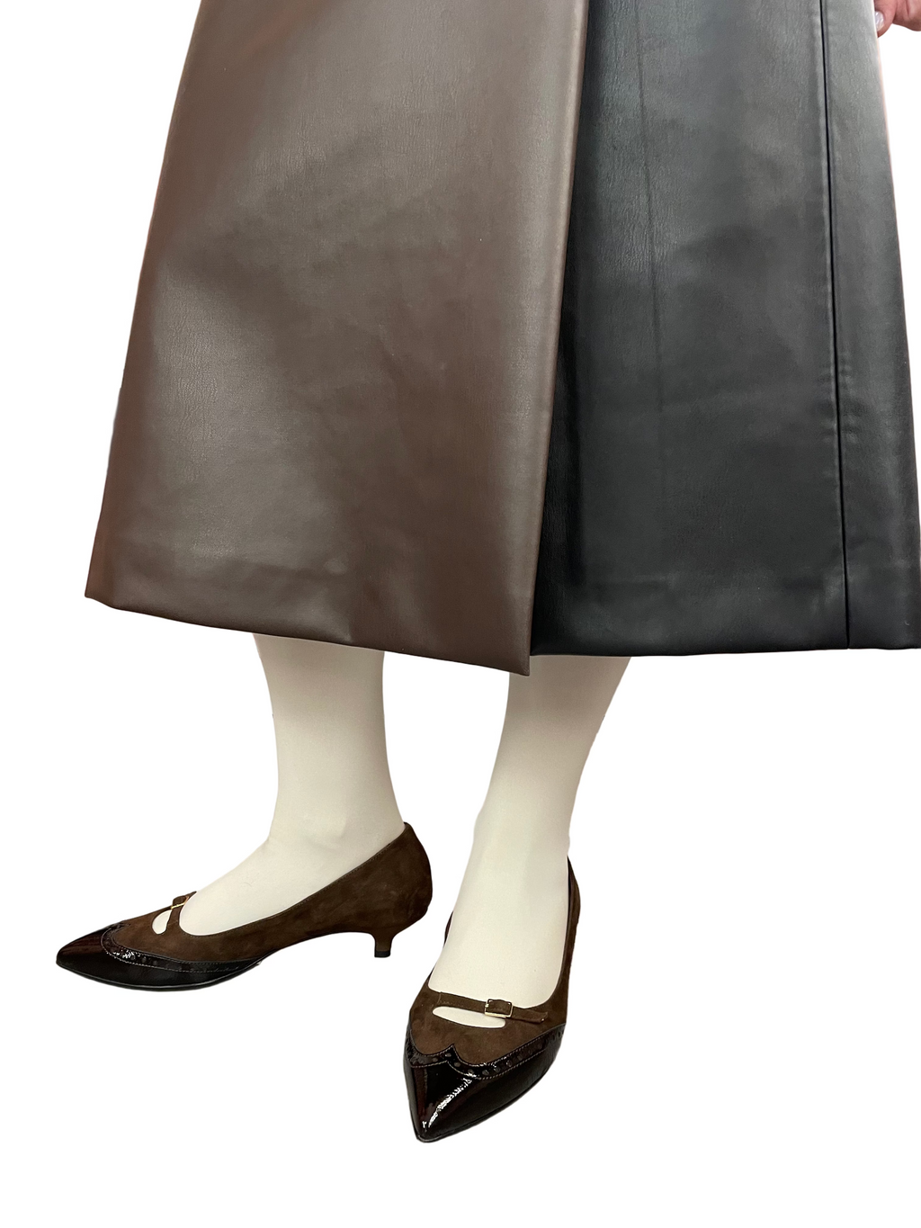 Gonna In Eco Soft Nero/marrone