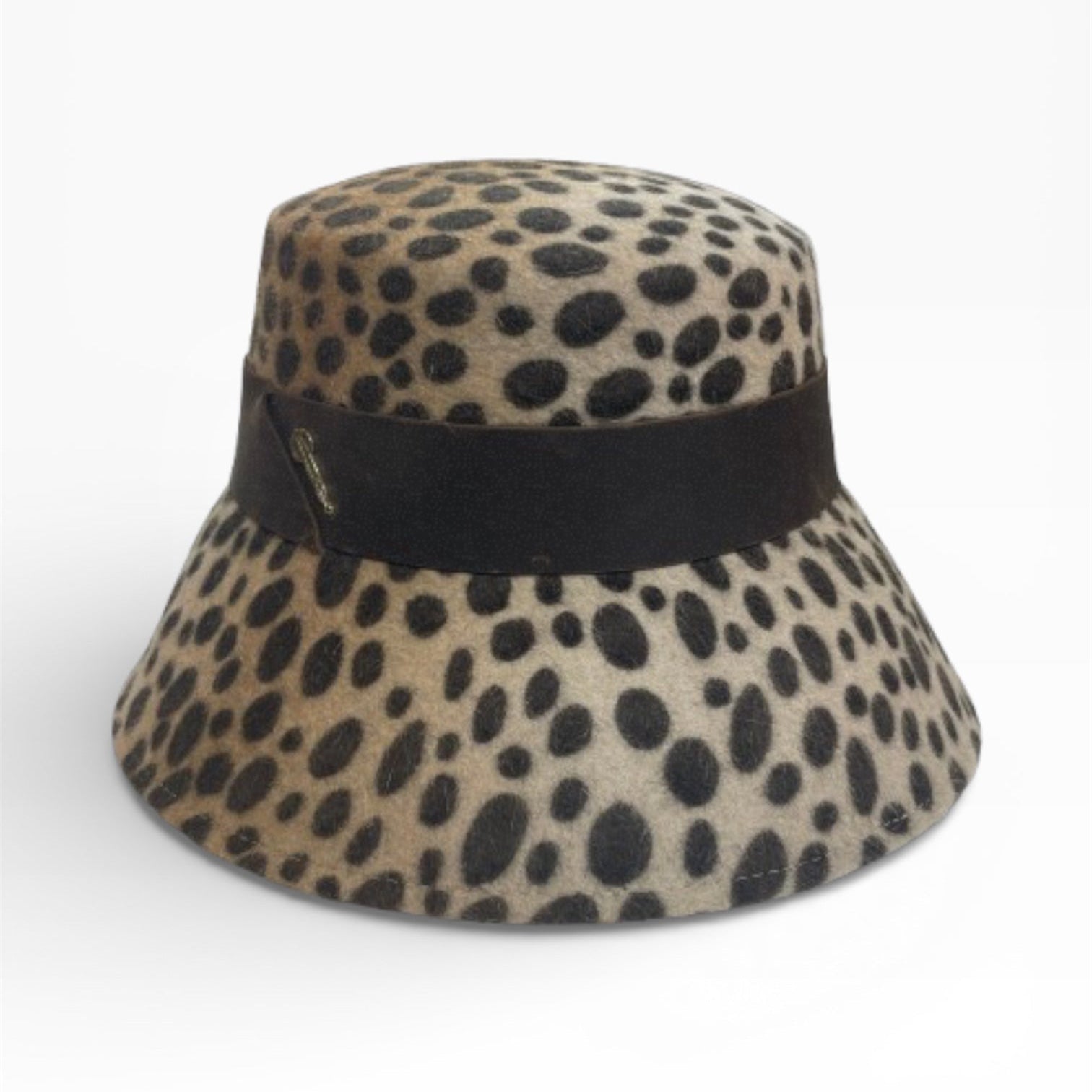 Cappello Catarzi Maculato Con Fascia In Pelle
