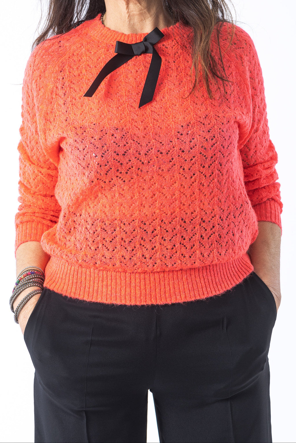 Maglia Manoush Traforata Corallo