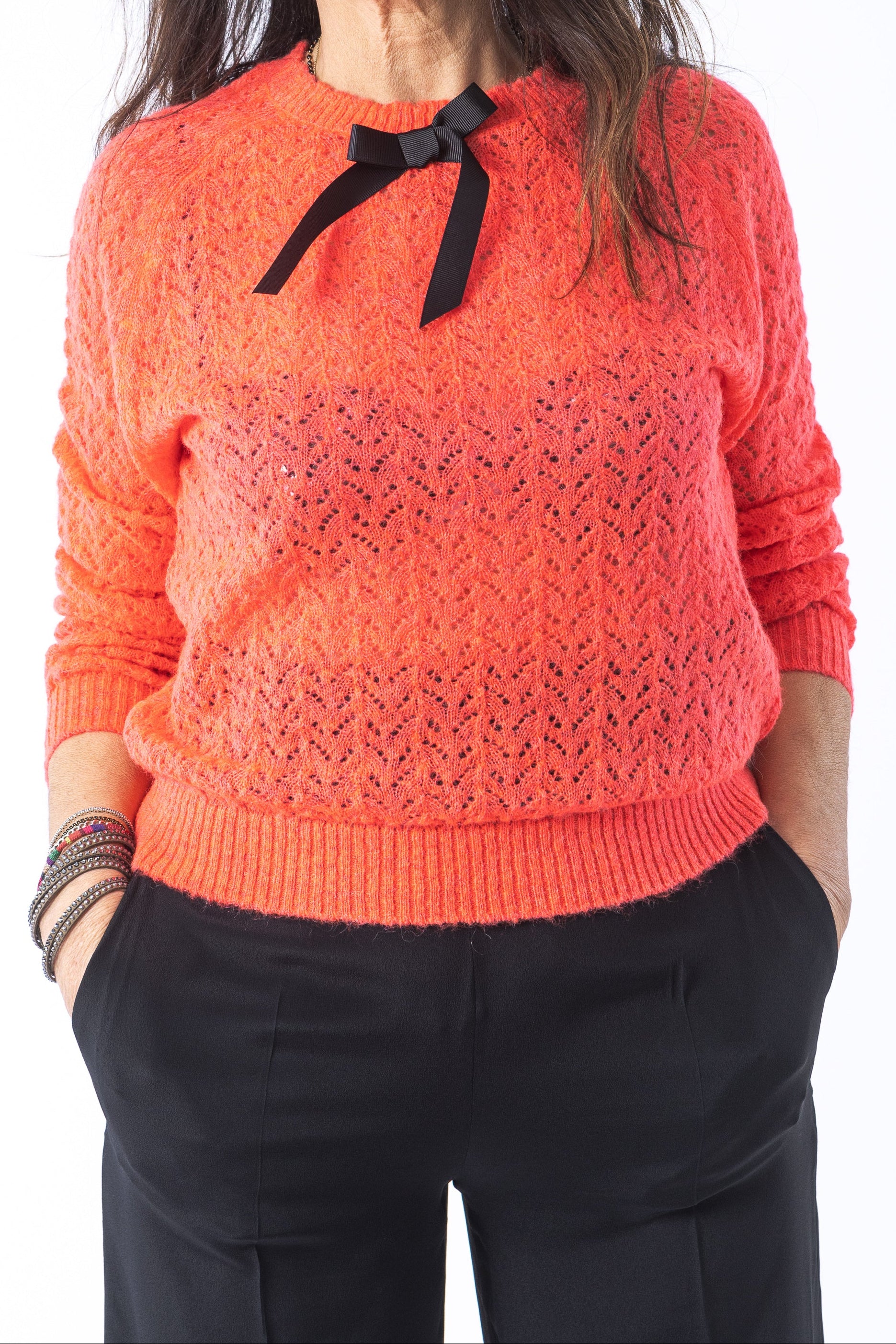 Maglia Manoush Traforata Corallo