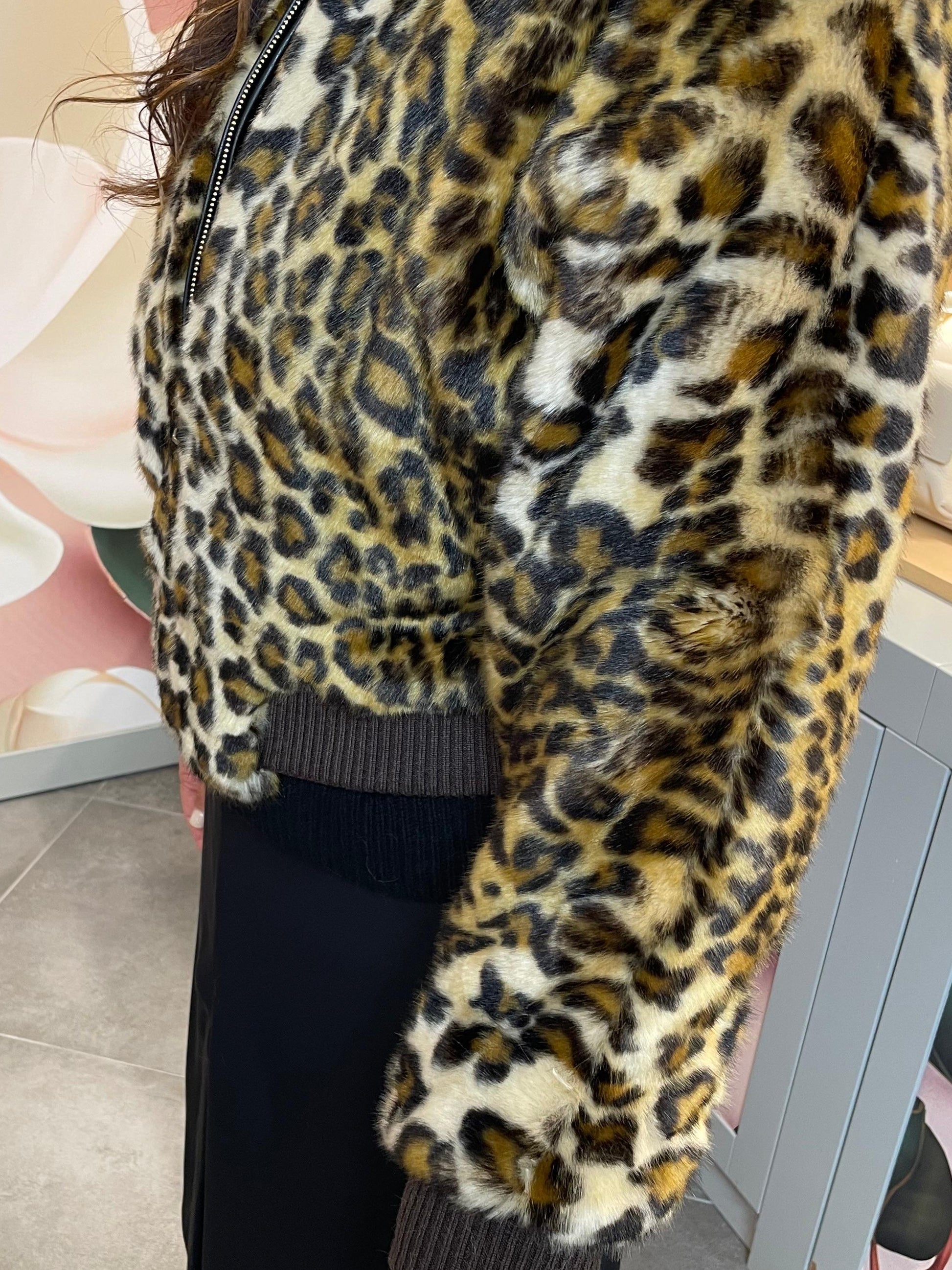 Bomber ecopelliccia Any maculata